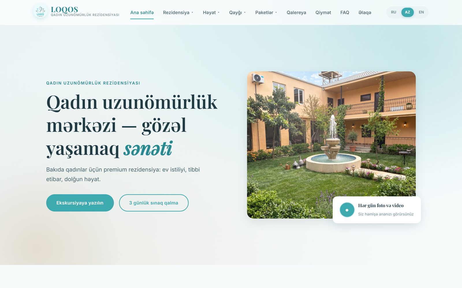 LOQOS Qadın — qadınlar üçün uzunömürlülük rezidensiyası
